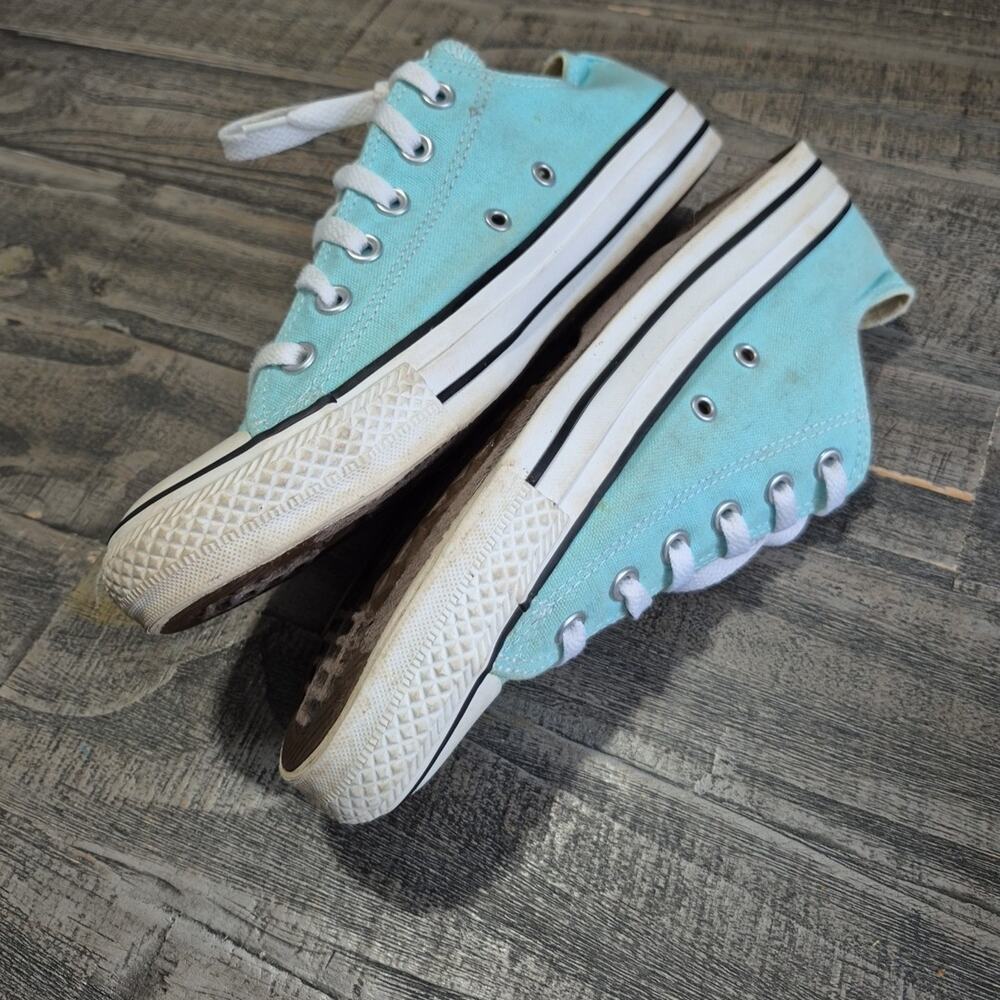 Converse All Star Low Top Sneakers Unisex Mens 8 Womens 10 Light Blue Shoes - Picture 4 of 16